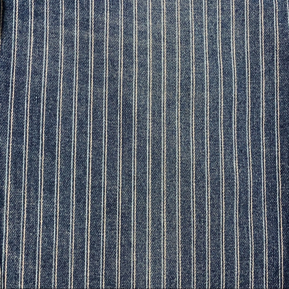 Vintage Sergio Valente High Rise Pin Stripe Straight Leg Cropped Indigo Jean - Picture 4 of 6